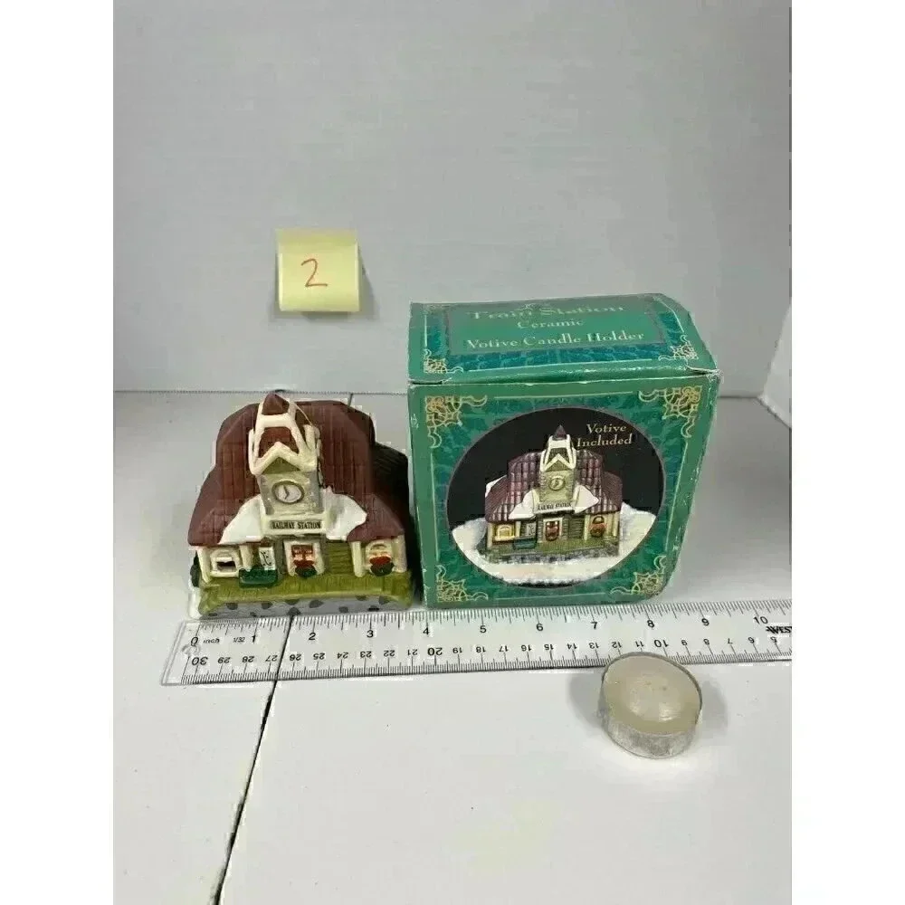 Giftco Inc Ceramic Train Station Votive Candle Holder